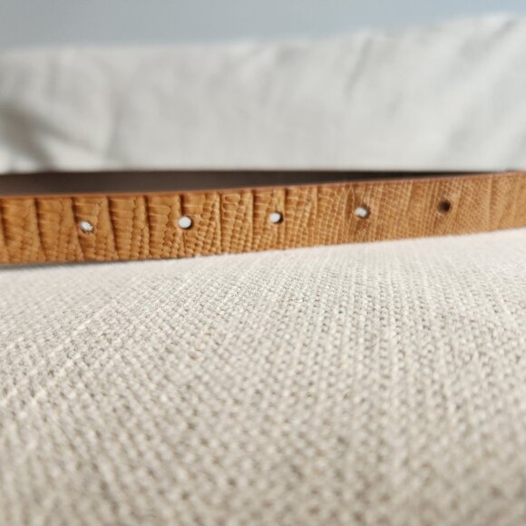 Calvin Klein Snake-Embossed Leather Slim Belt – Sz M - Picture 5 of 8